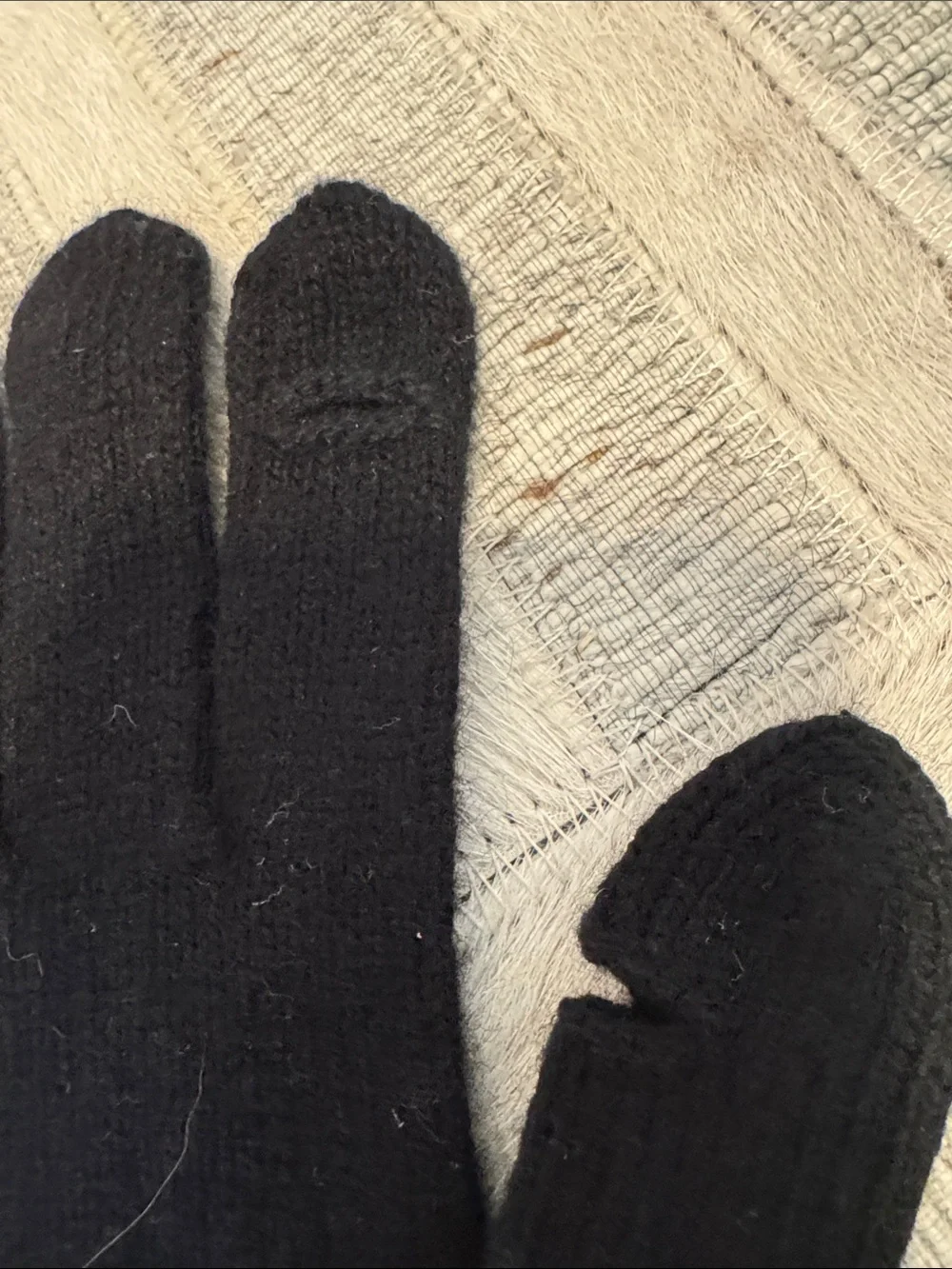 J. Crew Women’s Black Knit Gloves with Button Cuff Detail